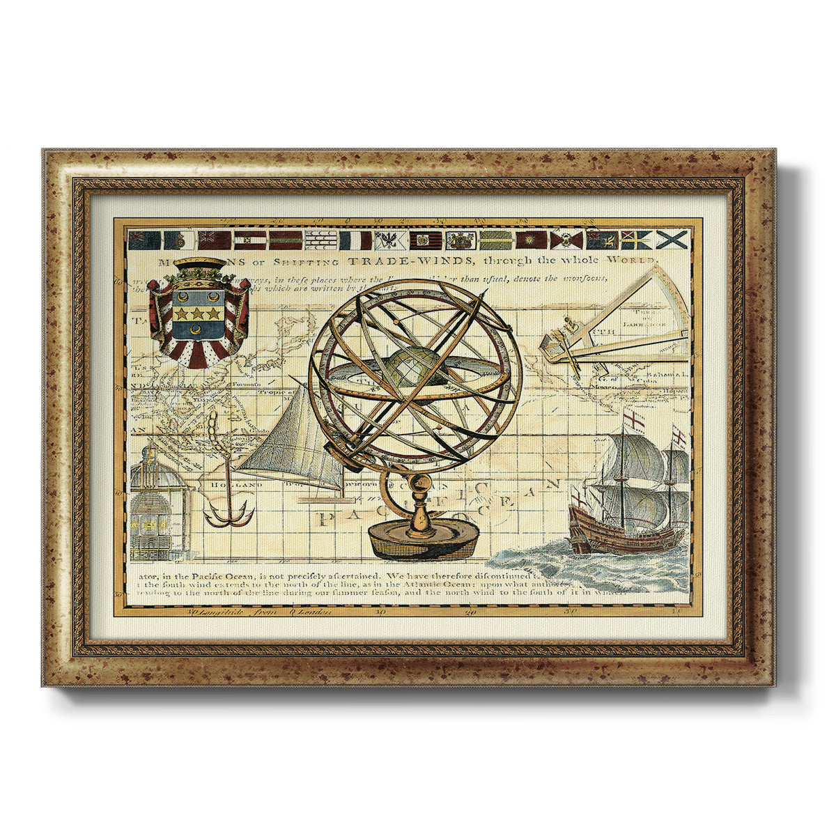 Nautical Map I Premium Framed Canvas- Ready to Hang