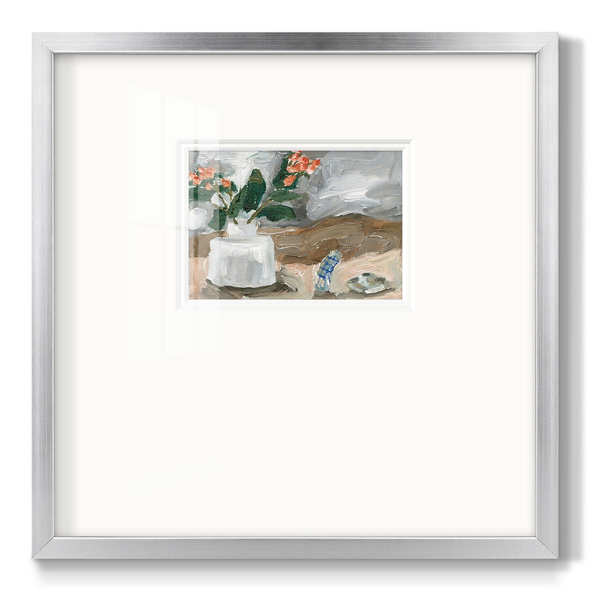 Vase of Pink Flowers III - Double Matboard Framed Print