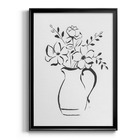 Sketchy Bouquet II - Modern Framed Canvas Print