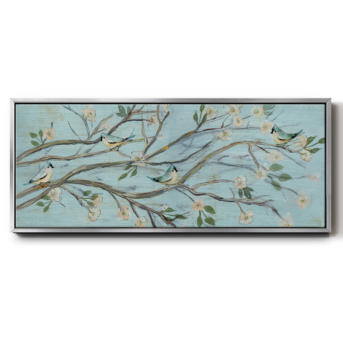 Blue Sky and Blossoms - Floater Framed Canvas Print