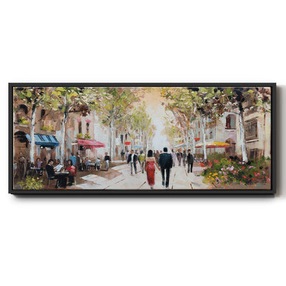 Paris Teal III - Floater Framed Canvas Print
