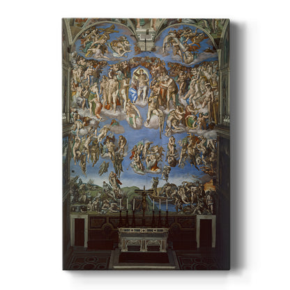 Canvas art print featuring a Renaissance fresco of many figures in a dramatic, structured composition on a clean white background.
