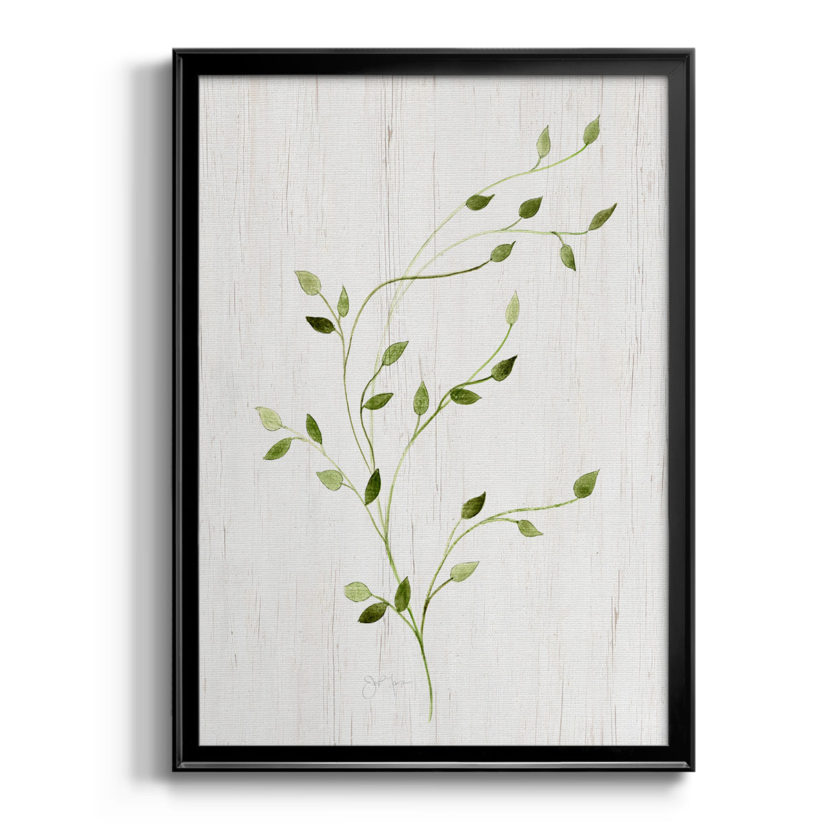 Windblown Leaves I - Modern Framed Canvas Print