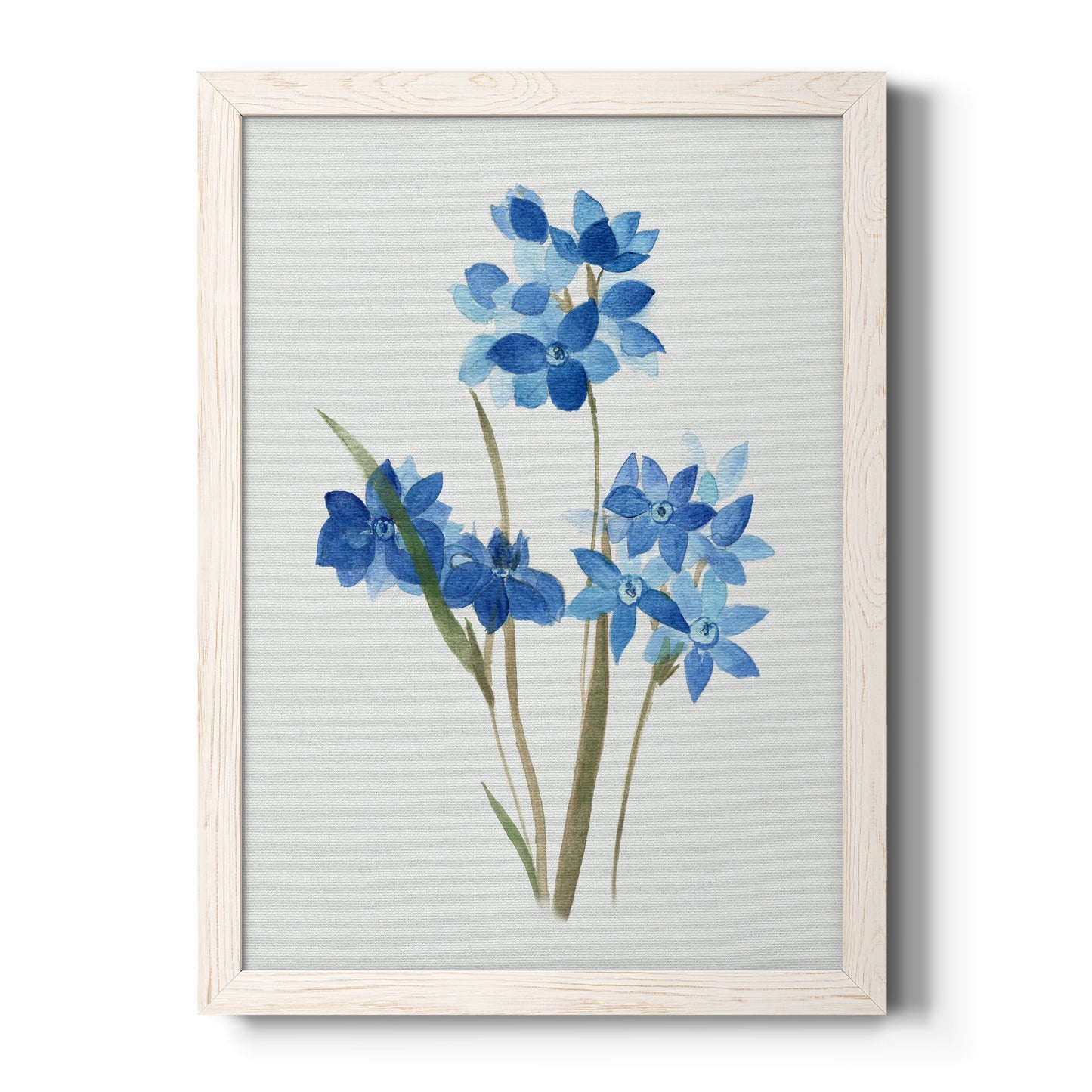 Blue Blossom Botanical I - Premium Canvas Framed in Barnwood - Ready to Hang