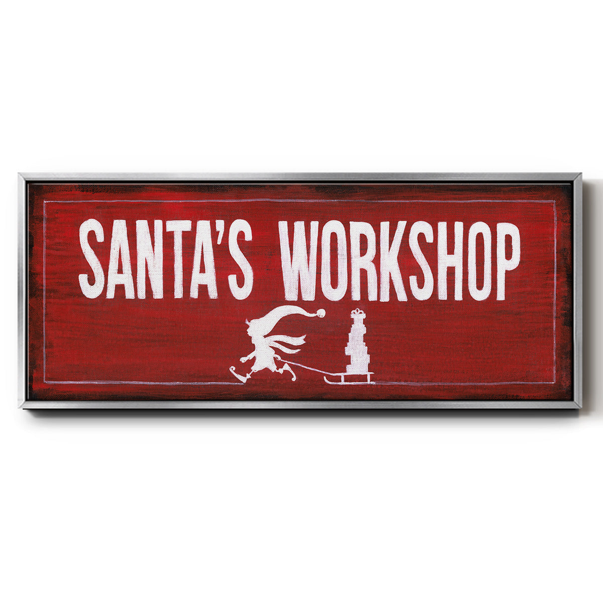 Santa's Workshop - Floater Framed Canvas Print