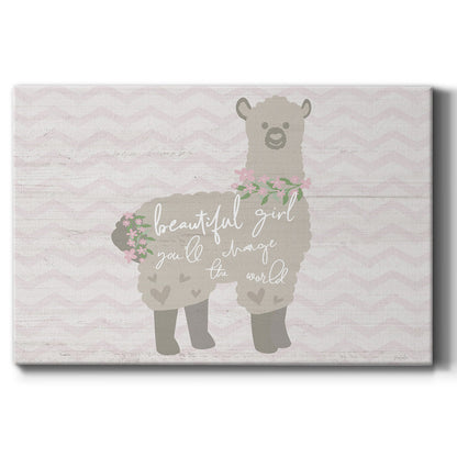 Floral Llama - Canvas Art Print