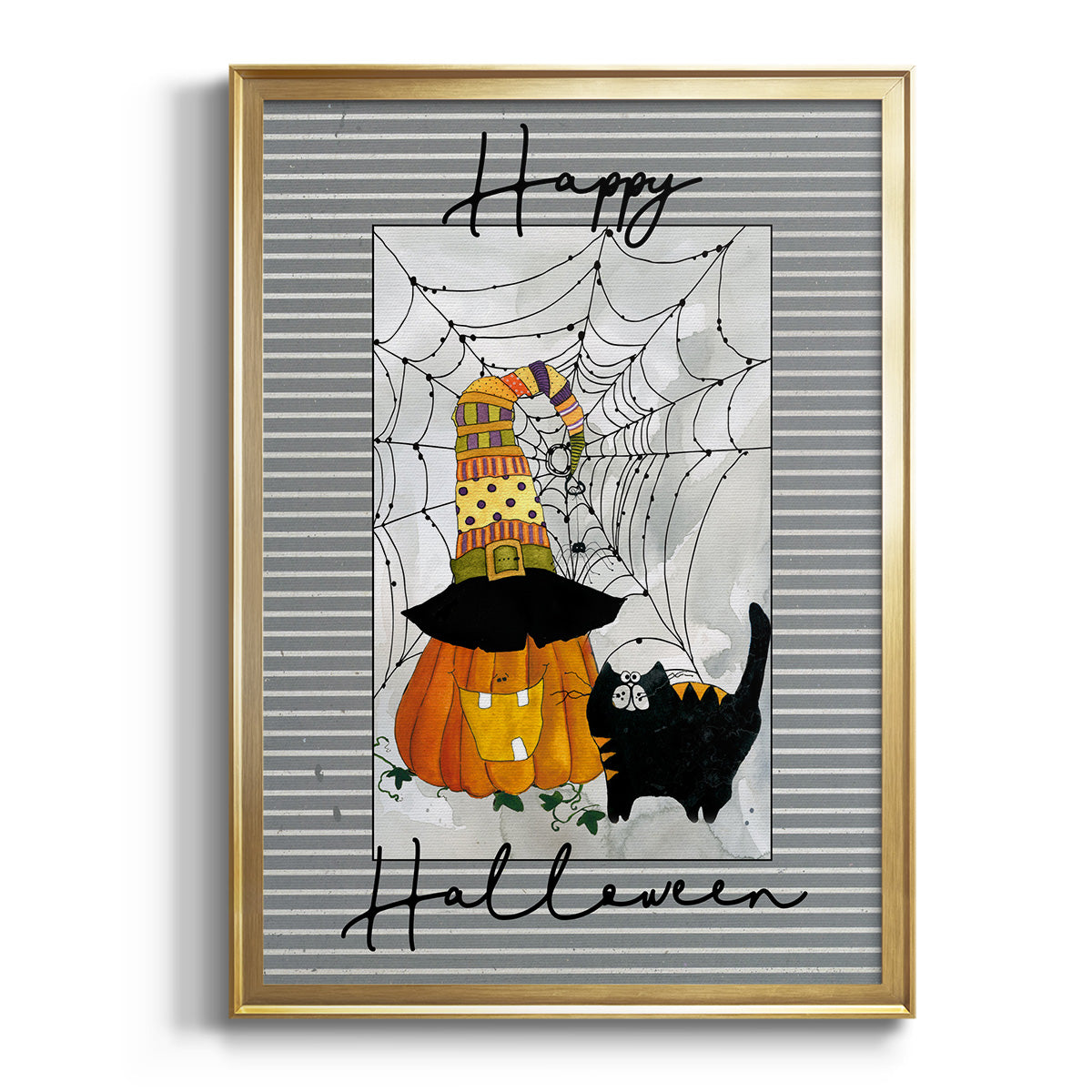Happy Halloween Pumpkin - Modern Framed Canvas Print