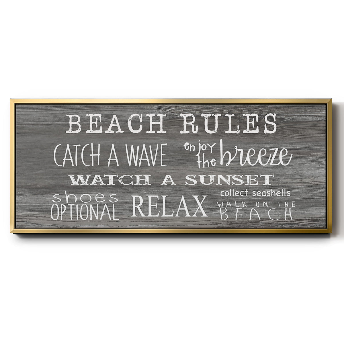 Beach Rules - Floater Framed Canvas Print