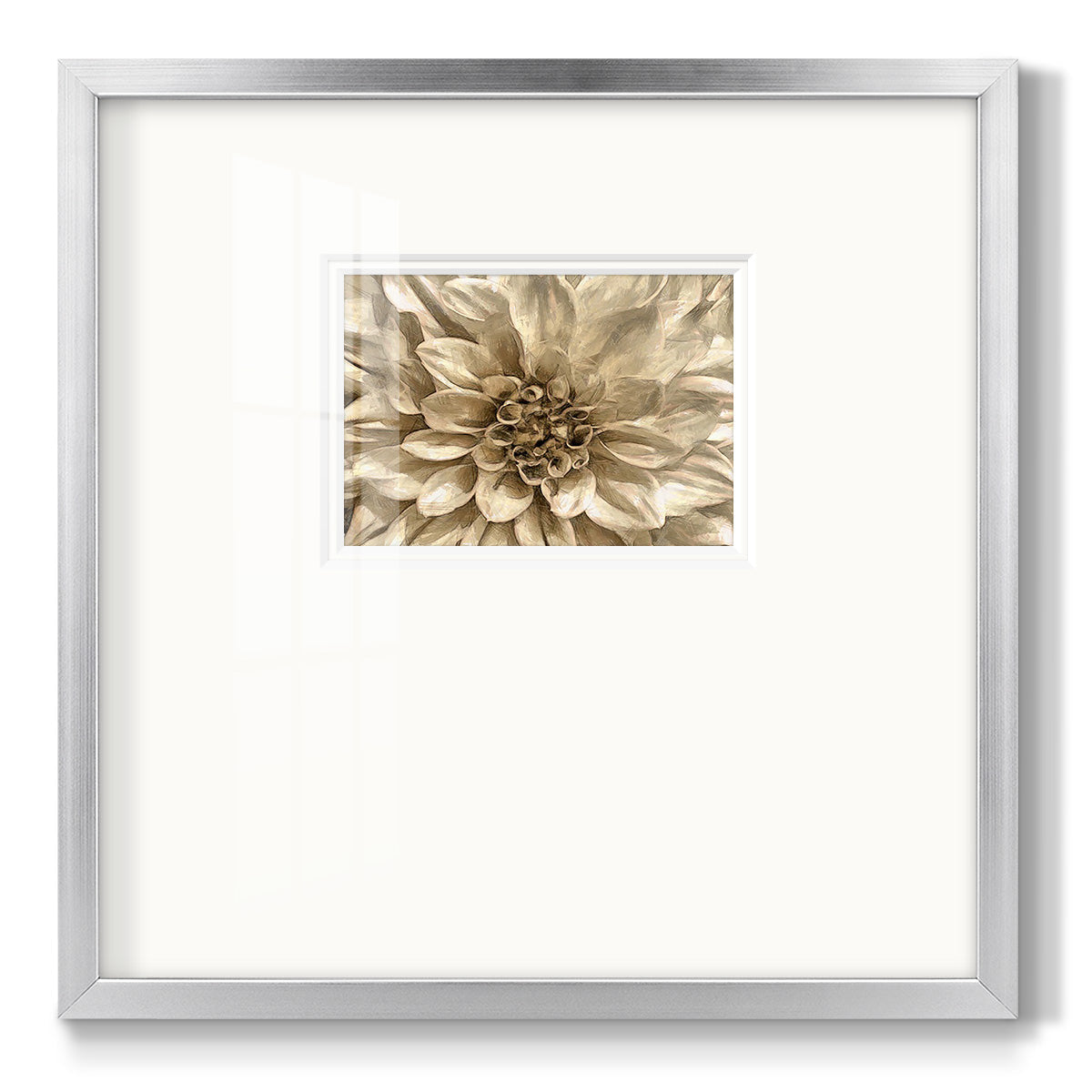 Neutral Wall Flower I - Double Matboard Framed Print