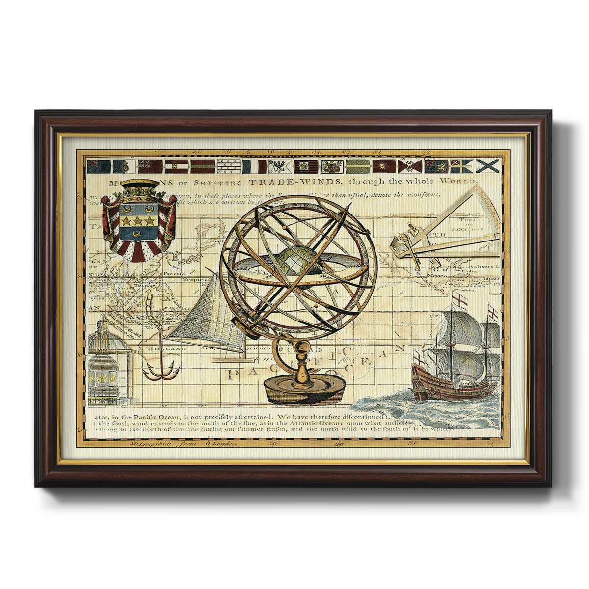 Nautical Map I Premium Framed Canvas- Ready to Hang