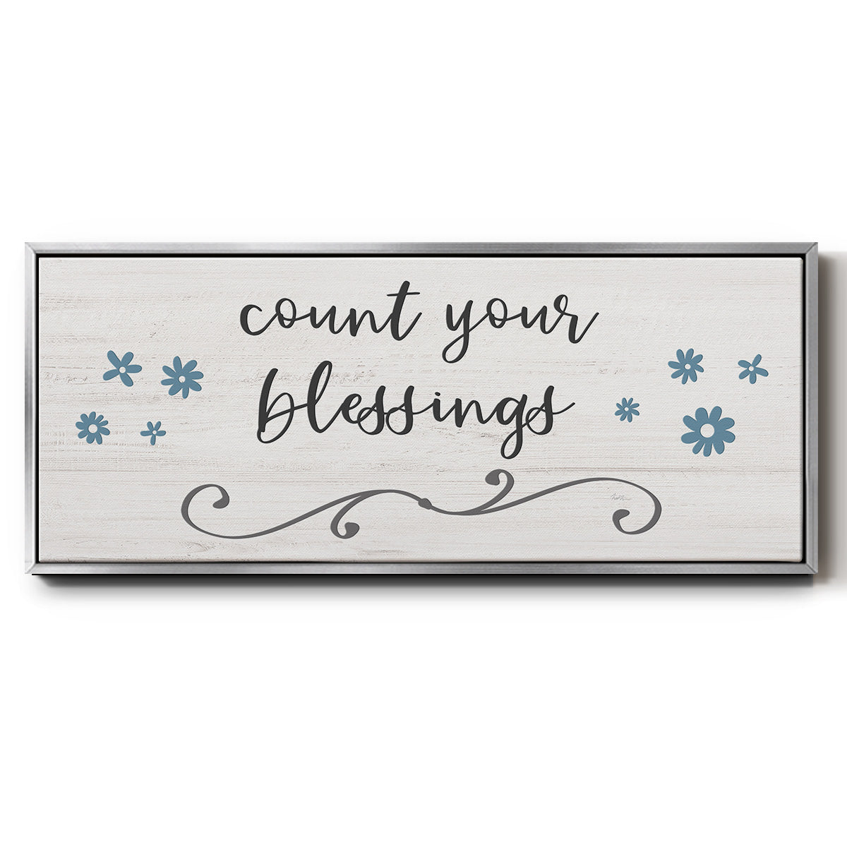 Count Blessings - Floater Framed Canvas Print