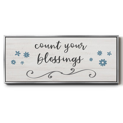 Count Blessings - Floater Framed Canvas Print