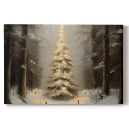 Twilight of Warm Lantern Snow - Canvas Art Print