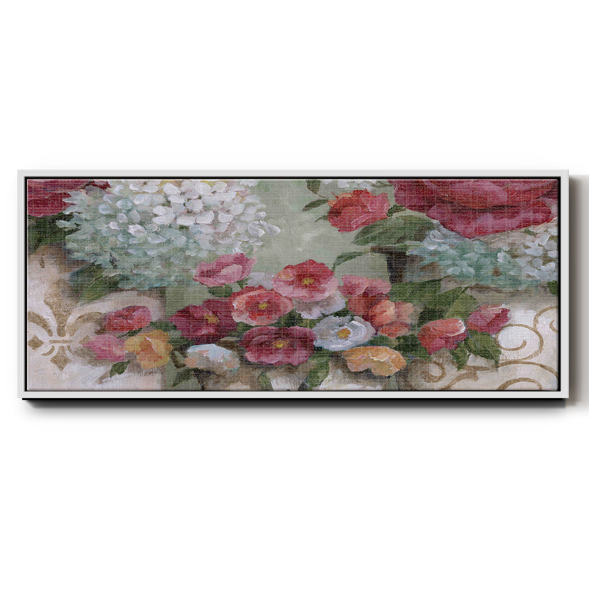 Contained Blooms - Floater Framed Canvas Print