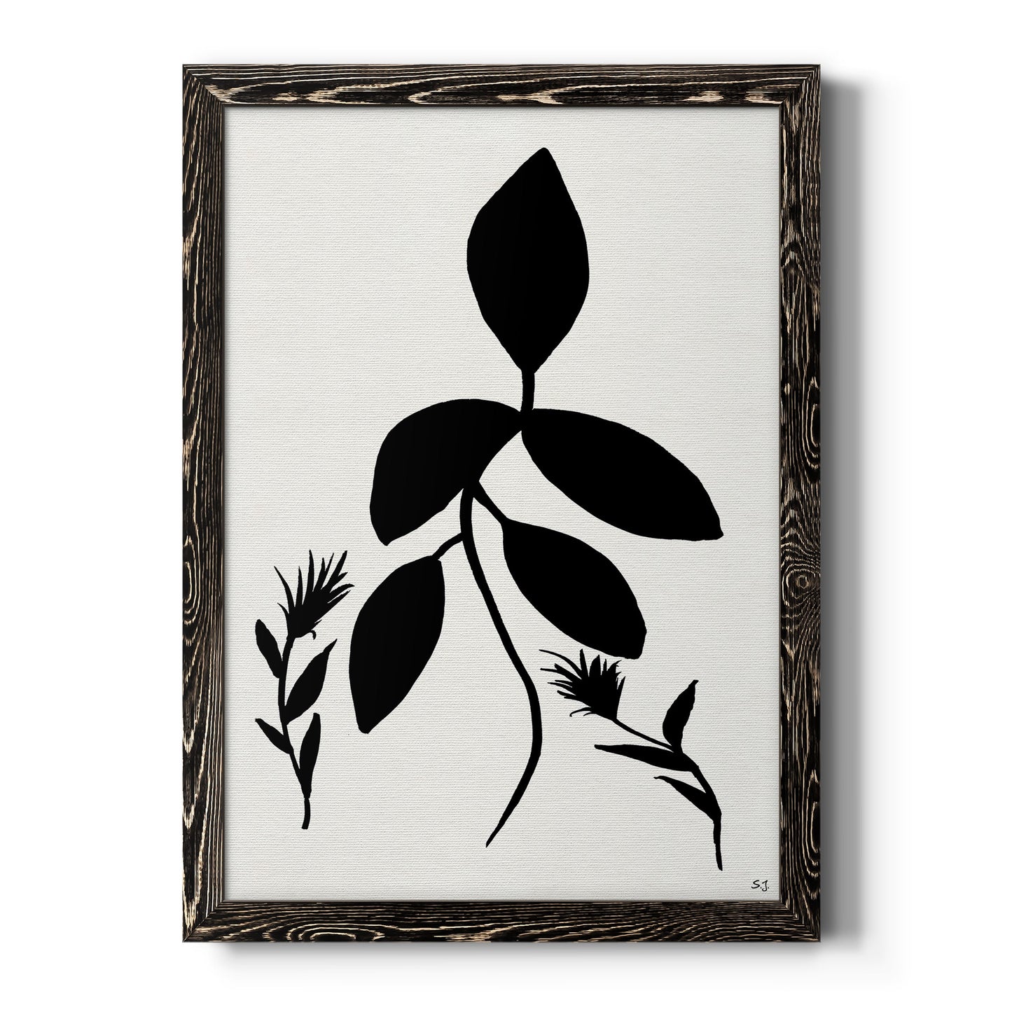 Silhouette Garden I - Premium Canvas Framed in Barnwood - Ready to Hang