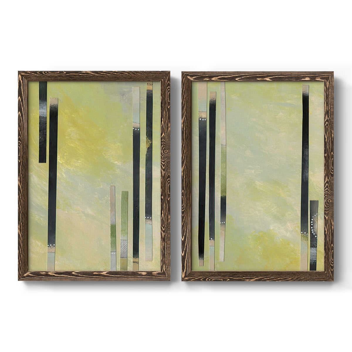 Neutral Assemblage I - Premium Framed Canvas 2 Piece Set - Ready to Hang