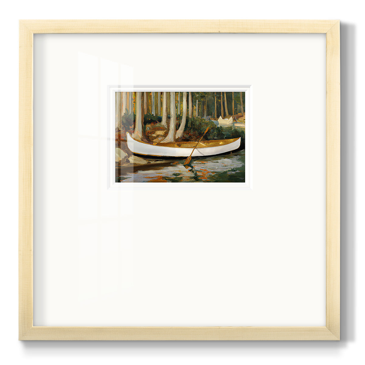 Golden Canoe - Double Matboard Framed Print