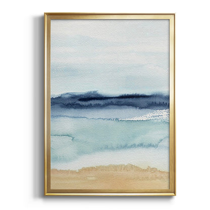 Watercolor Ocean Horizon II - Modern Framed Canvas Print