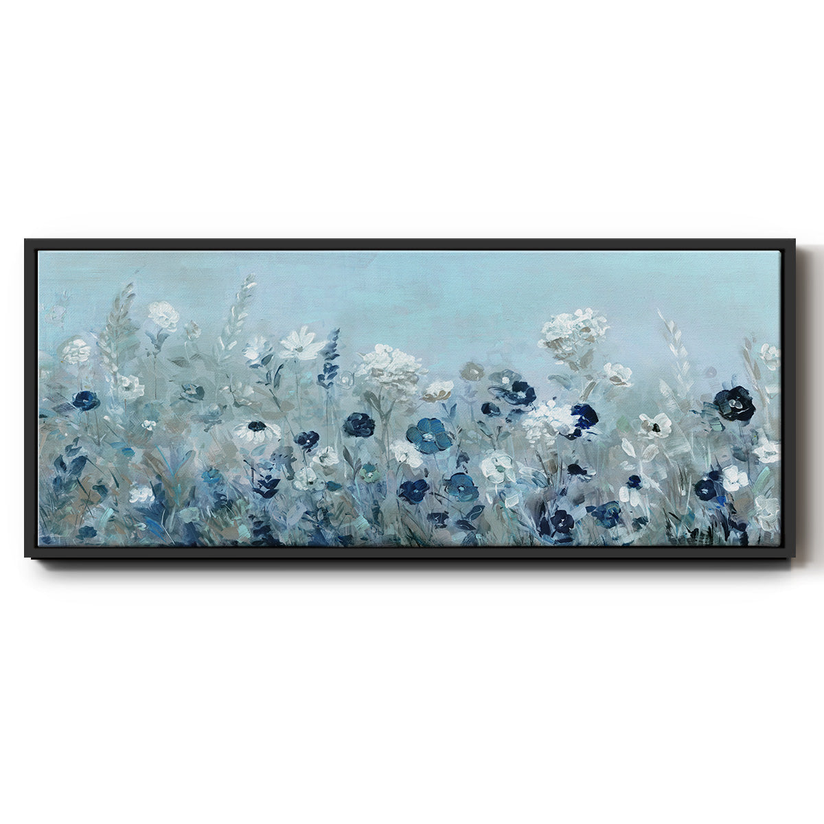 Teal Light Garden - Floater Framed Canvas Print