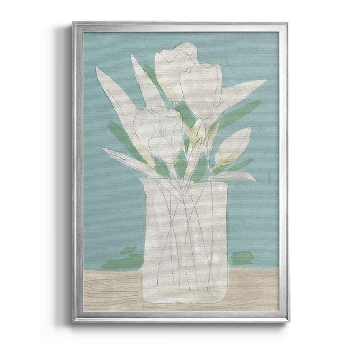 Muted Spring Arrangement II - Modern Framed Canvas Print