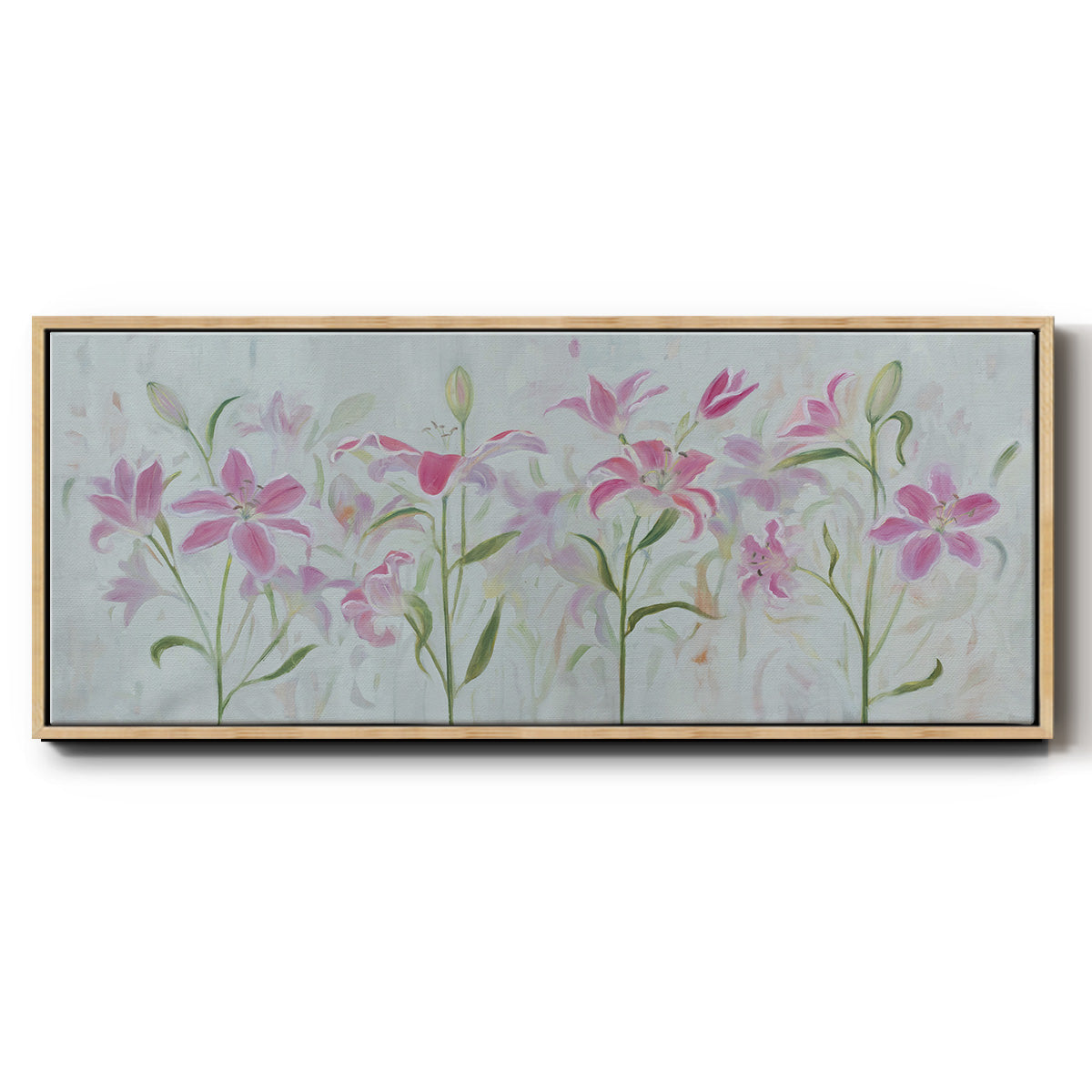 Dancing Pink Trio III - Floater Framed Canvas Print