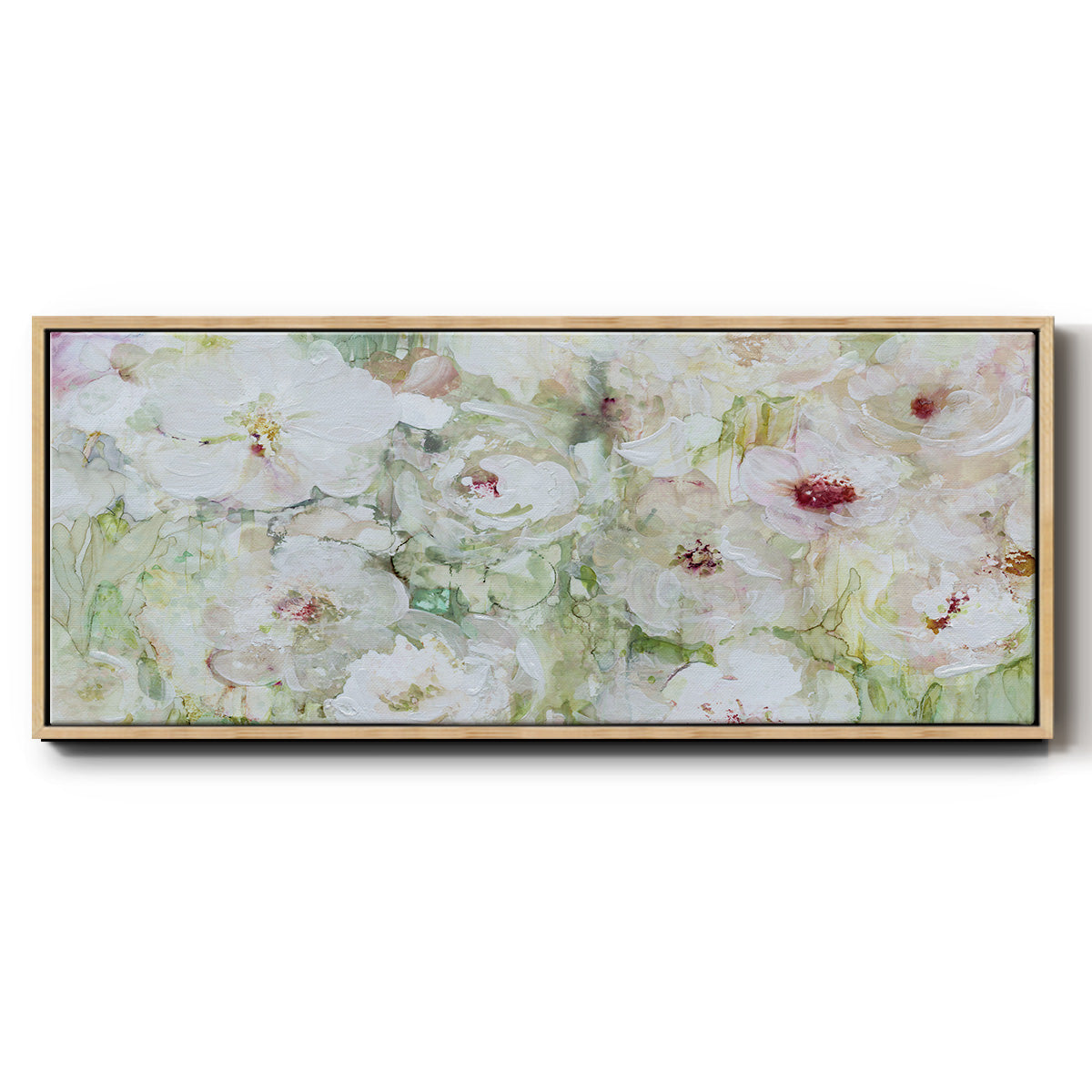 Jardin Blanc - Floater Framed Canvas Print
