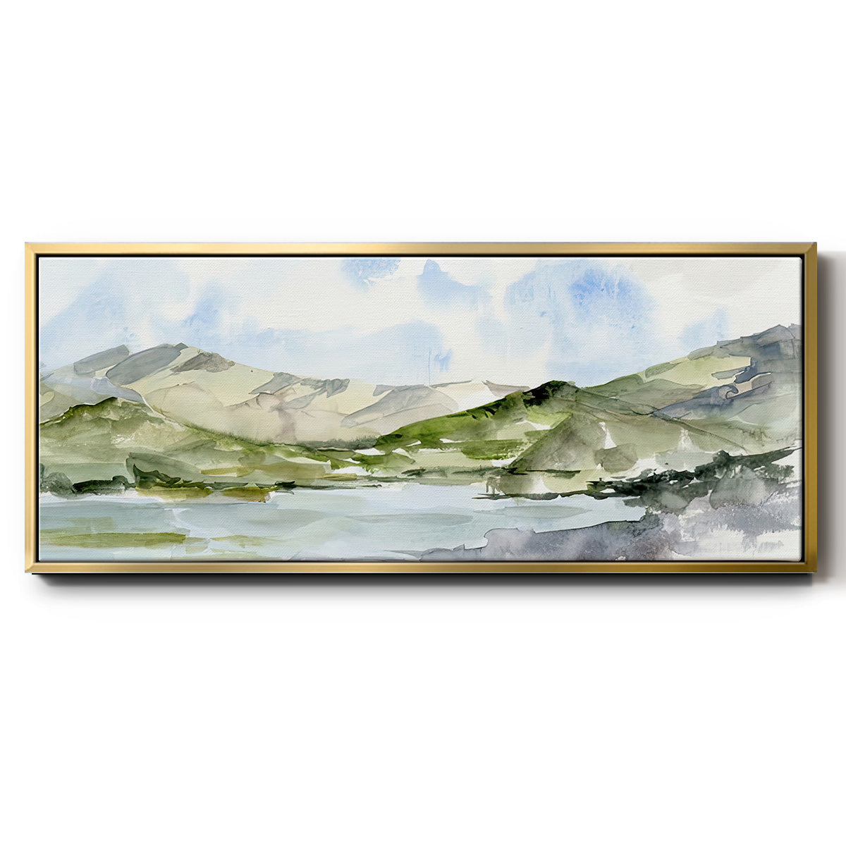 Serene Mountains I - Floater Framed Canvas Print