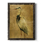 Gold Crane at Dusk II - Barnwood Framed Canvas Print