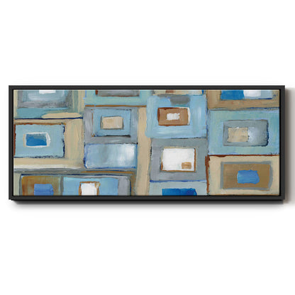 Variation on Greek Key I - Floater Framed Canvas Print