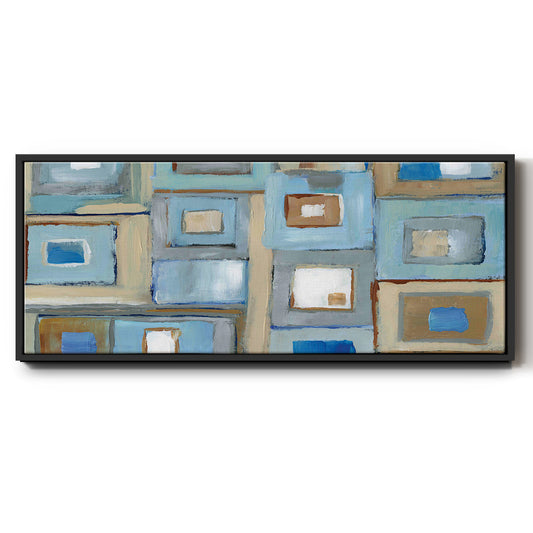 Variation on Greek Key I - Floater Framed Canvas Print