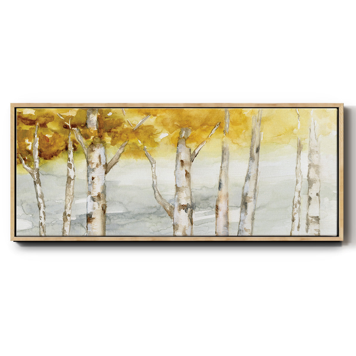 Golden Trees - Floater Framed Canvas Print