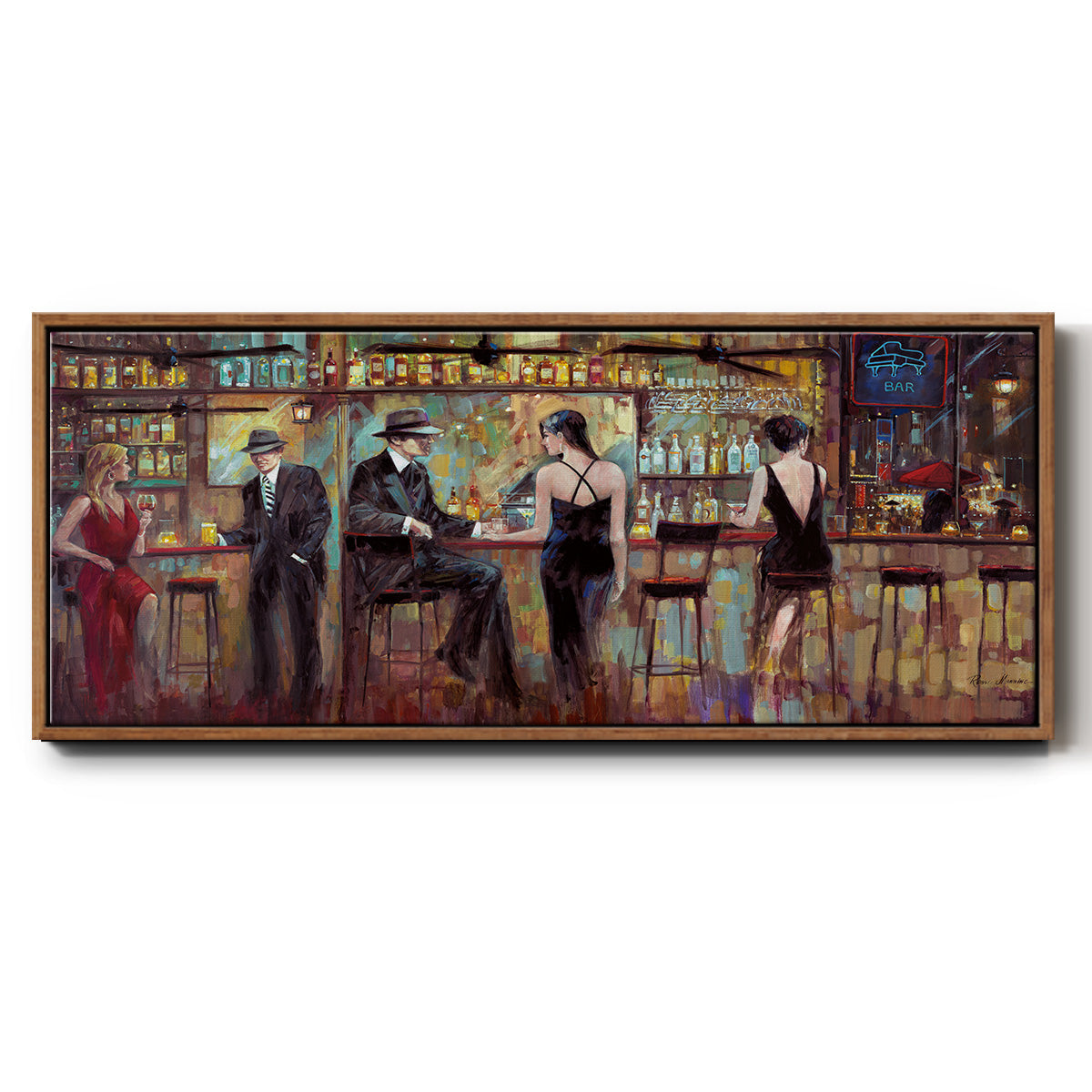 Happy Hour - Floater Framed Canvas Print