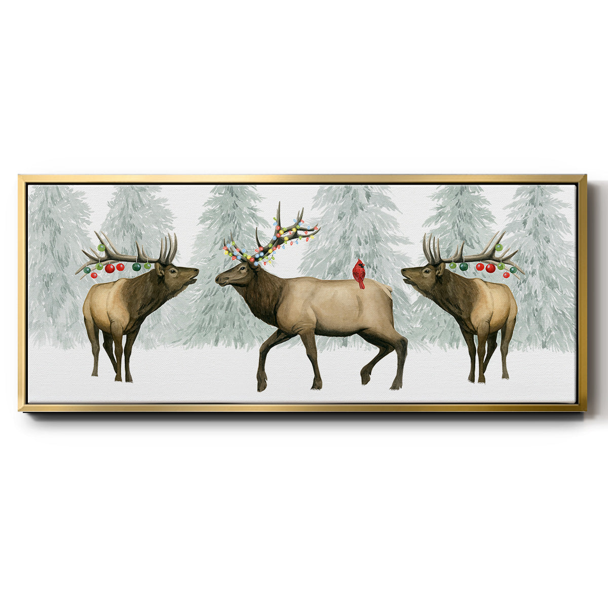 Festive Forest Collection D - Floater Framed Canvas Print