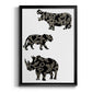 Ornamental Safari Animals II - Modern Framed Canvas Print