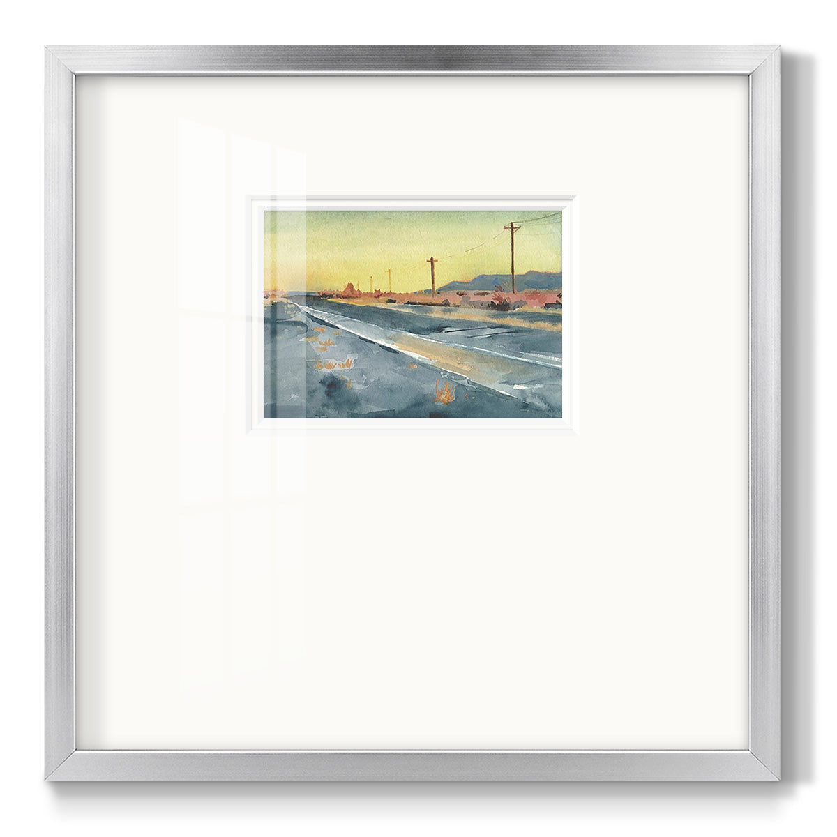 Deserted Highway I Premium Framed Print Double Matboard