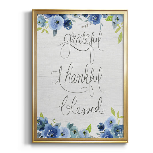 Grateful, Thankful, Blessed - Modern Framed Canvas Print