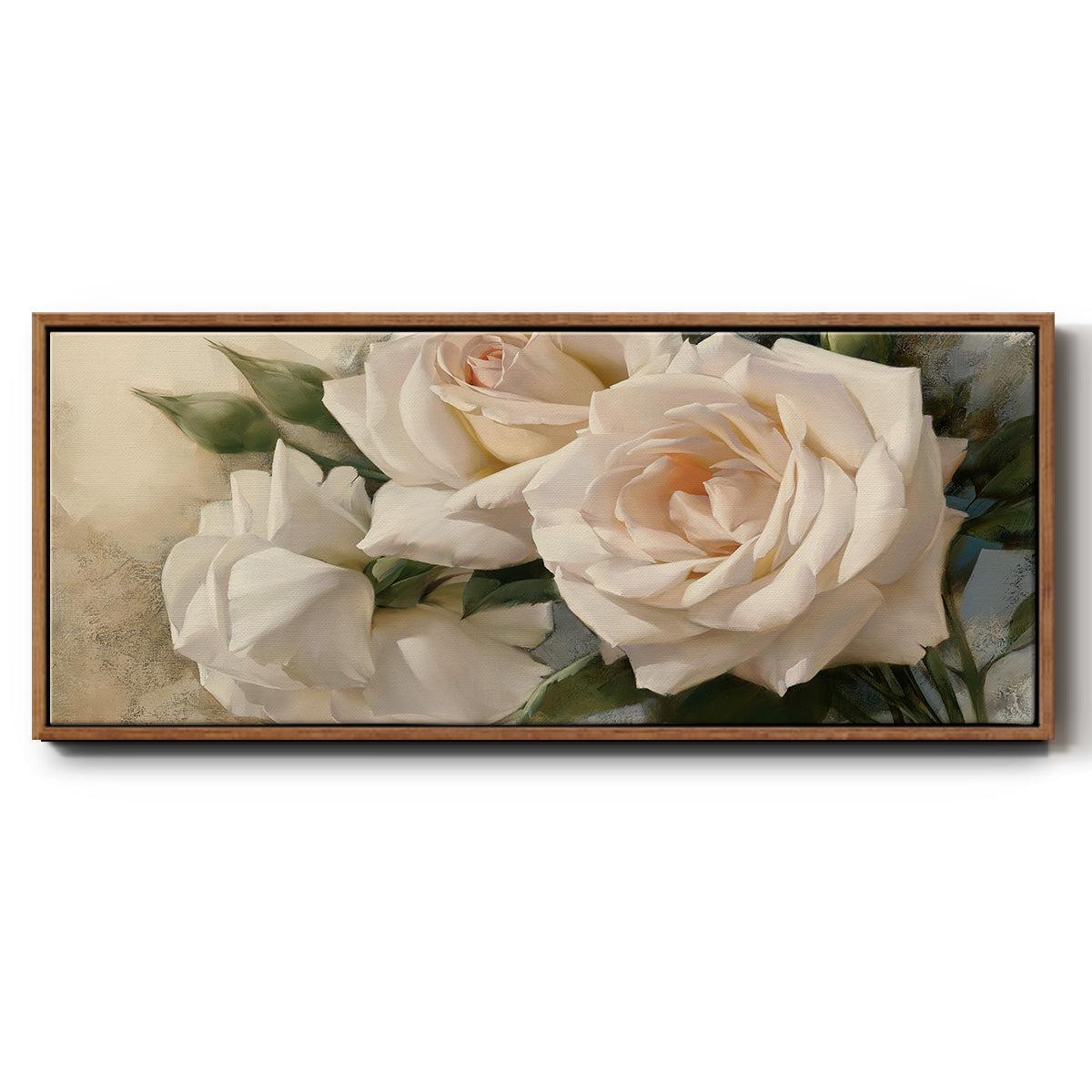 La Roseraie II - Floater Framed Canvas Print