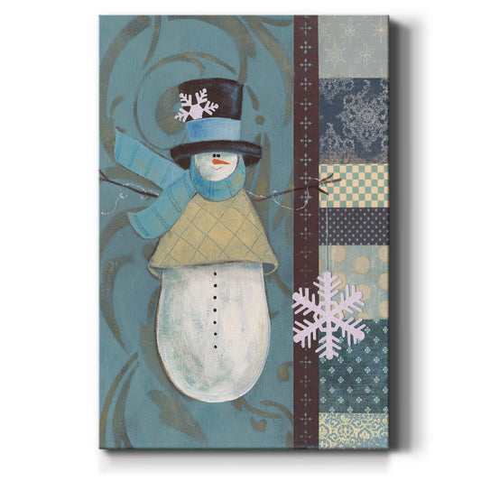 Snowman Patchwork II Premium Gallery Wrapped Canvas - Ready to Hang