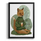 Latte Fox in Sweater - Modern Framed Canvas Print