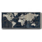 Old World Map Blue - Floater Framed Canvas Print