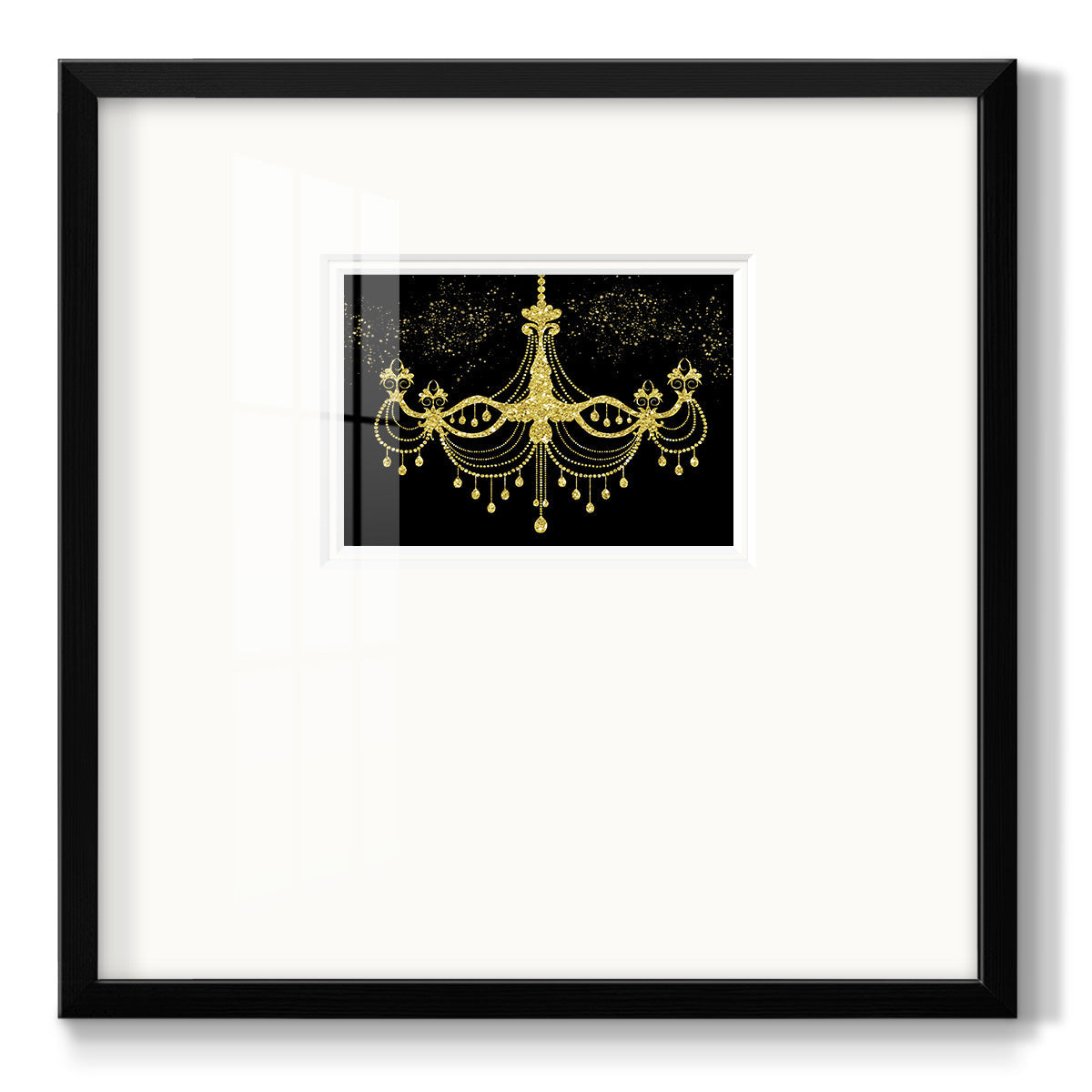 Golden Chandelier Premium Framed Print Double Matboard