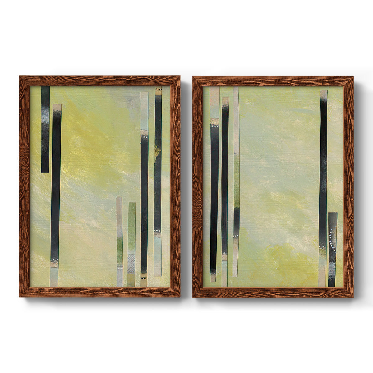 Neutral Assemblage I - Premium Framed Canvas 2 Piece Set - Ready to Hang