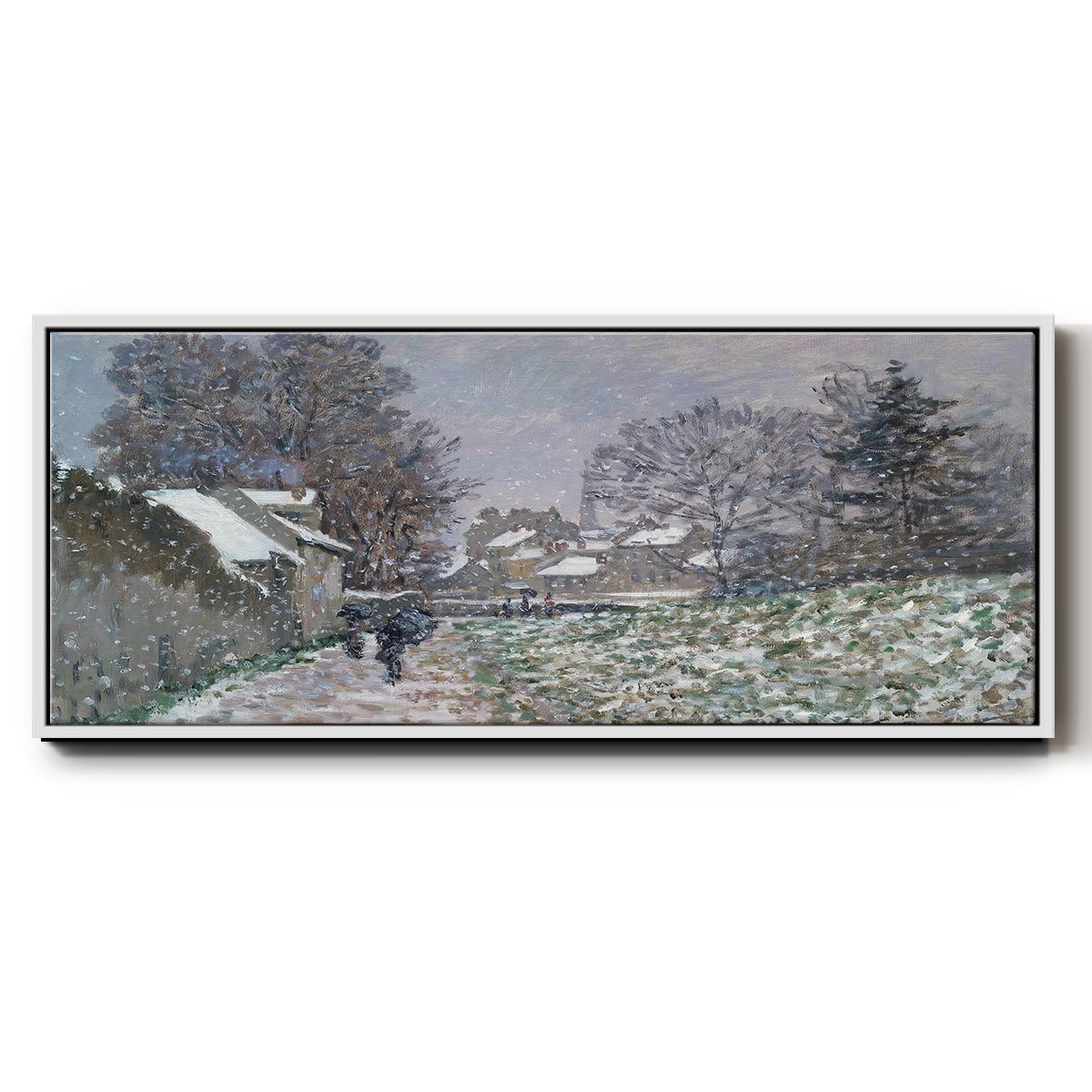 Snow at Argenteuil, 1874 - Floater Framed Canvas Print