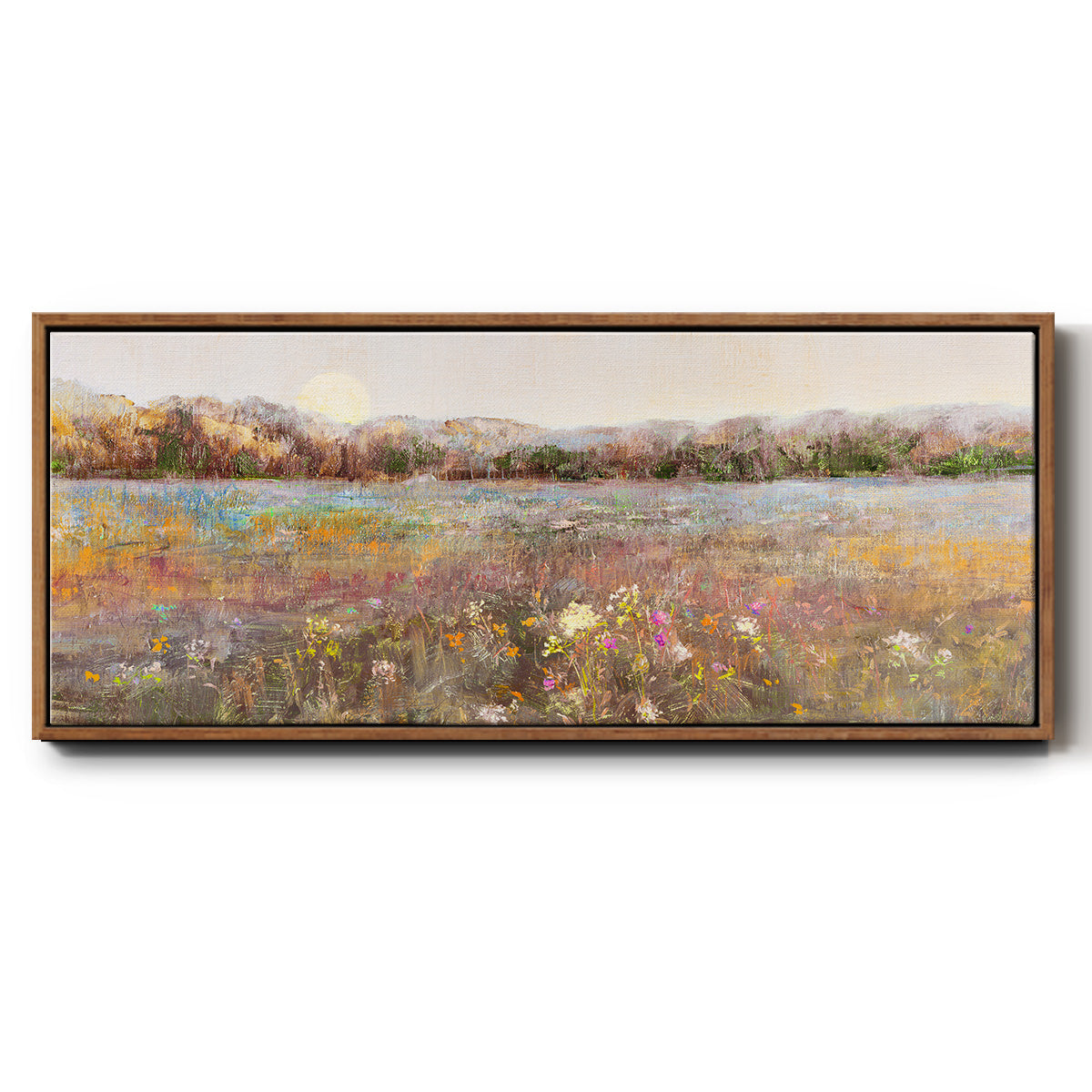 Meadow Moonrise - Floater Framed Canvas Print
