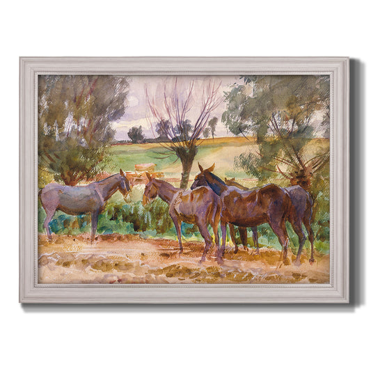 Mules, 1918 - Ornate Framed Canvas Print