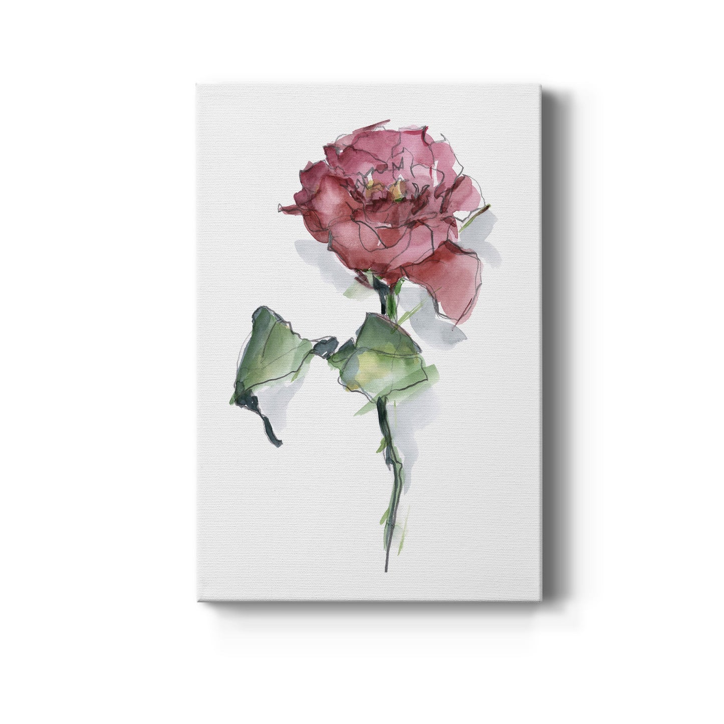 Watercolor Floral Contour I Premium Gallery Wrapped Canvas - Ready to Hang