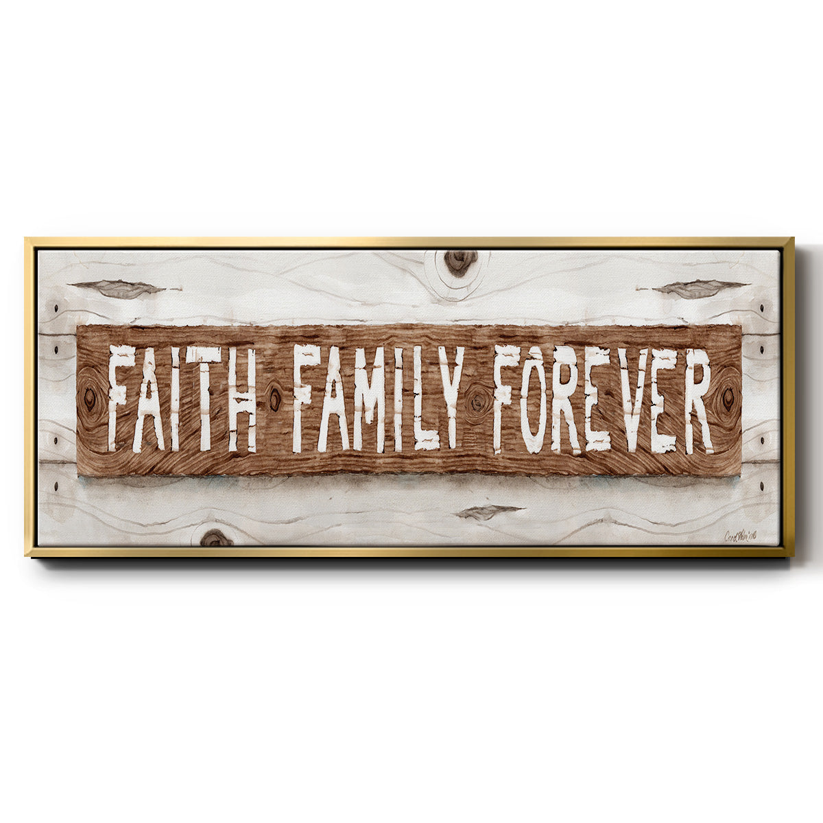 Faith Family Forever - Floater Framed Canvas Print