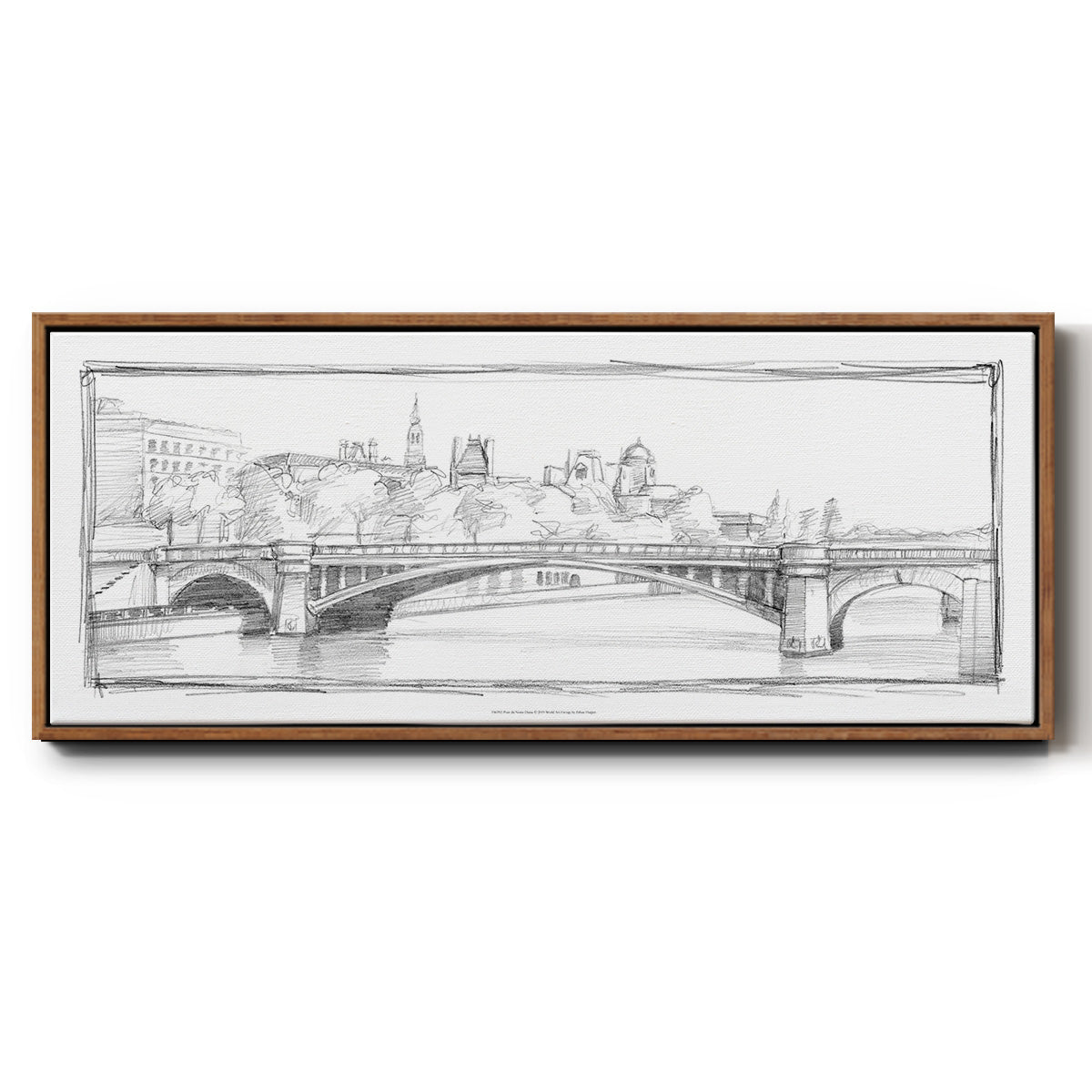 Pont de Notre Dame - Floater Framed Canvas Print