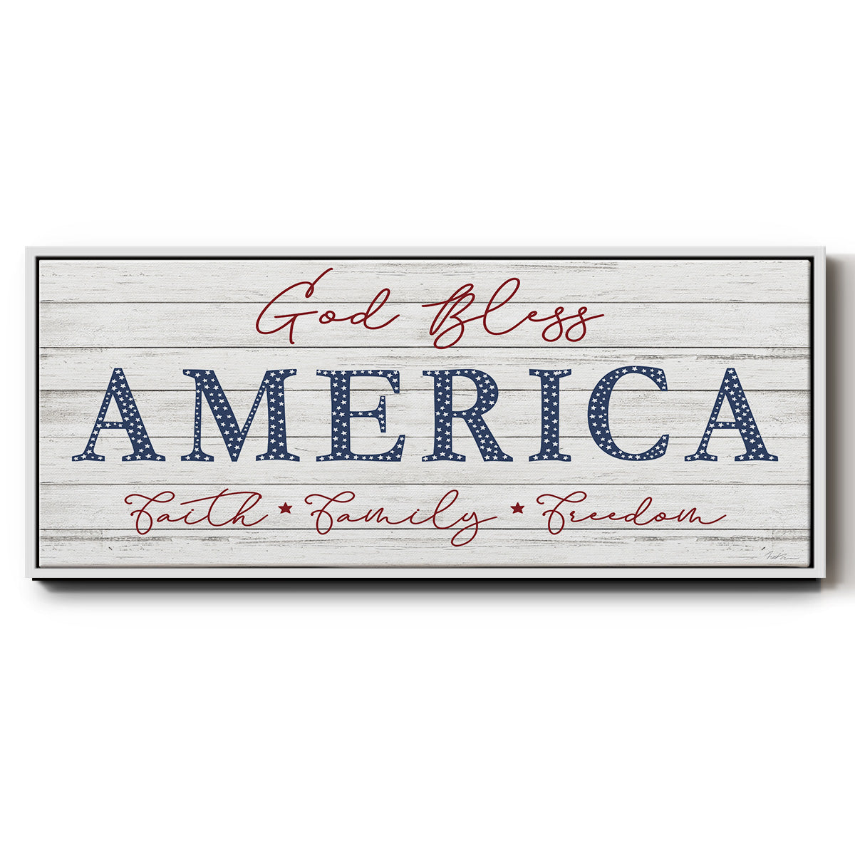 God Bless America - Floater Framed Canvas Print
