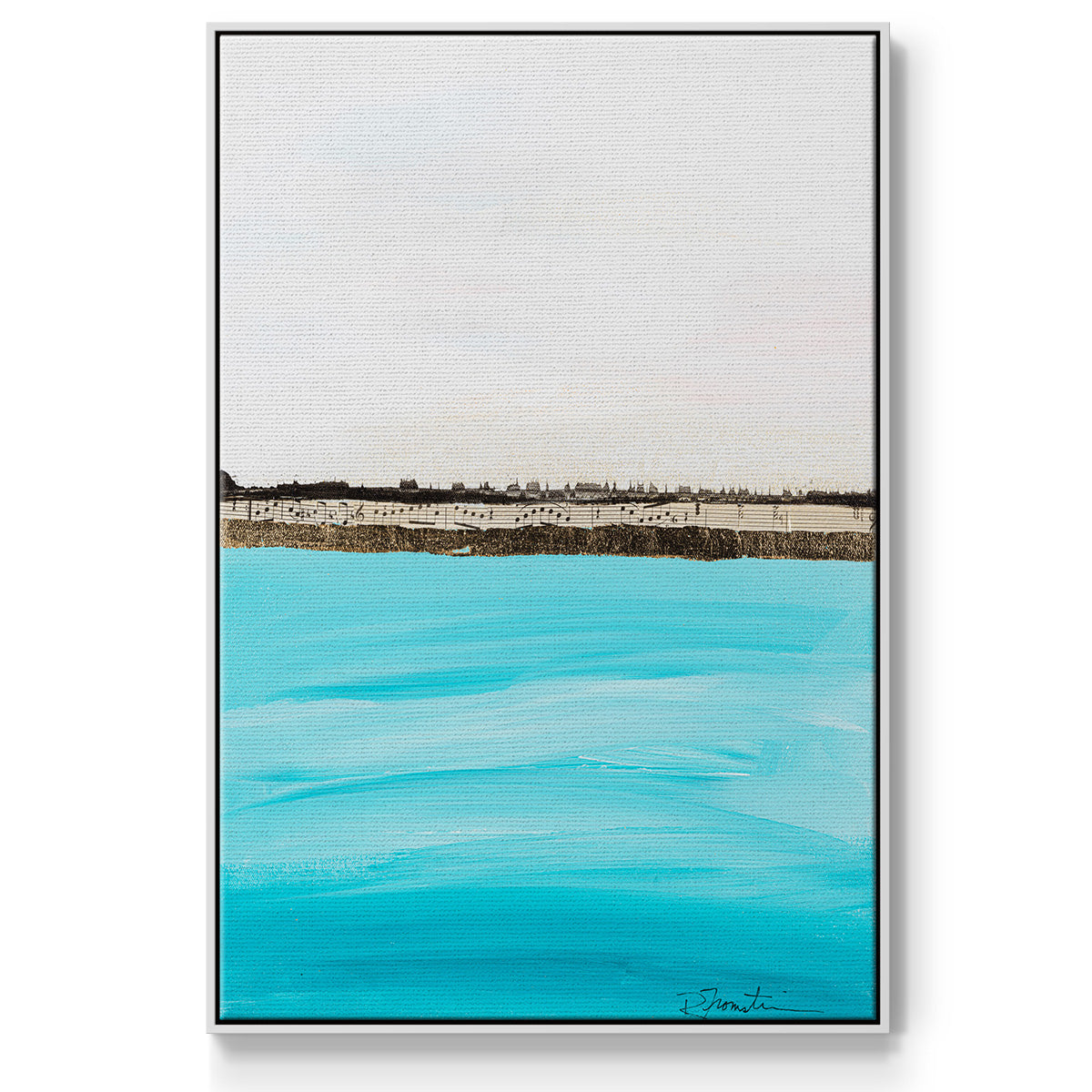 Harmony in Turquiose - Framed Premium Gallery Wrapped Canvas L Frame - Ready to Hang